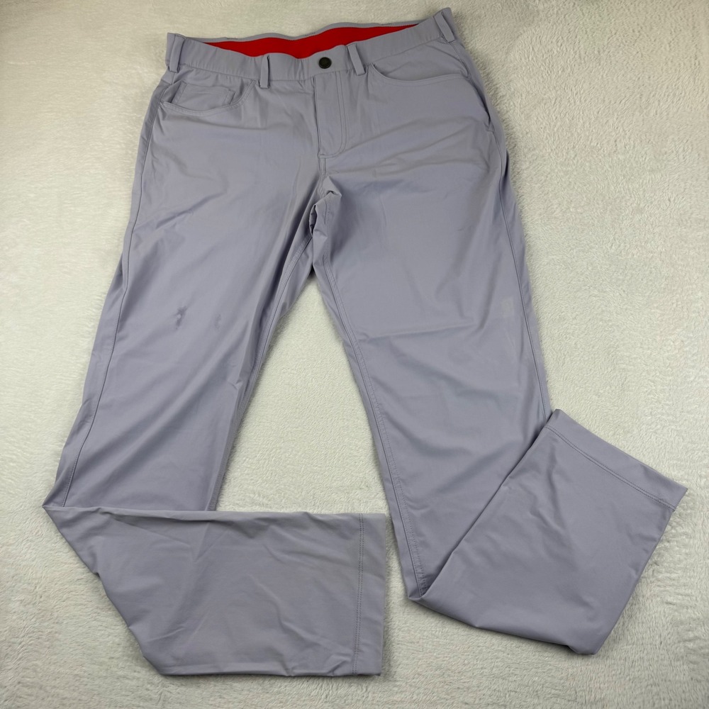 Redvanly Golf Pants Mens L 34x33 Lavender Purple Stretch Trousers FLAW READ